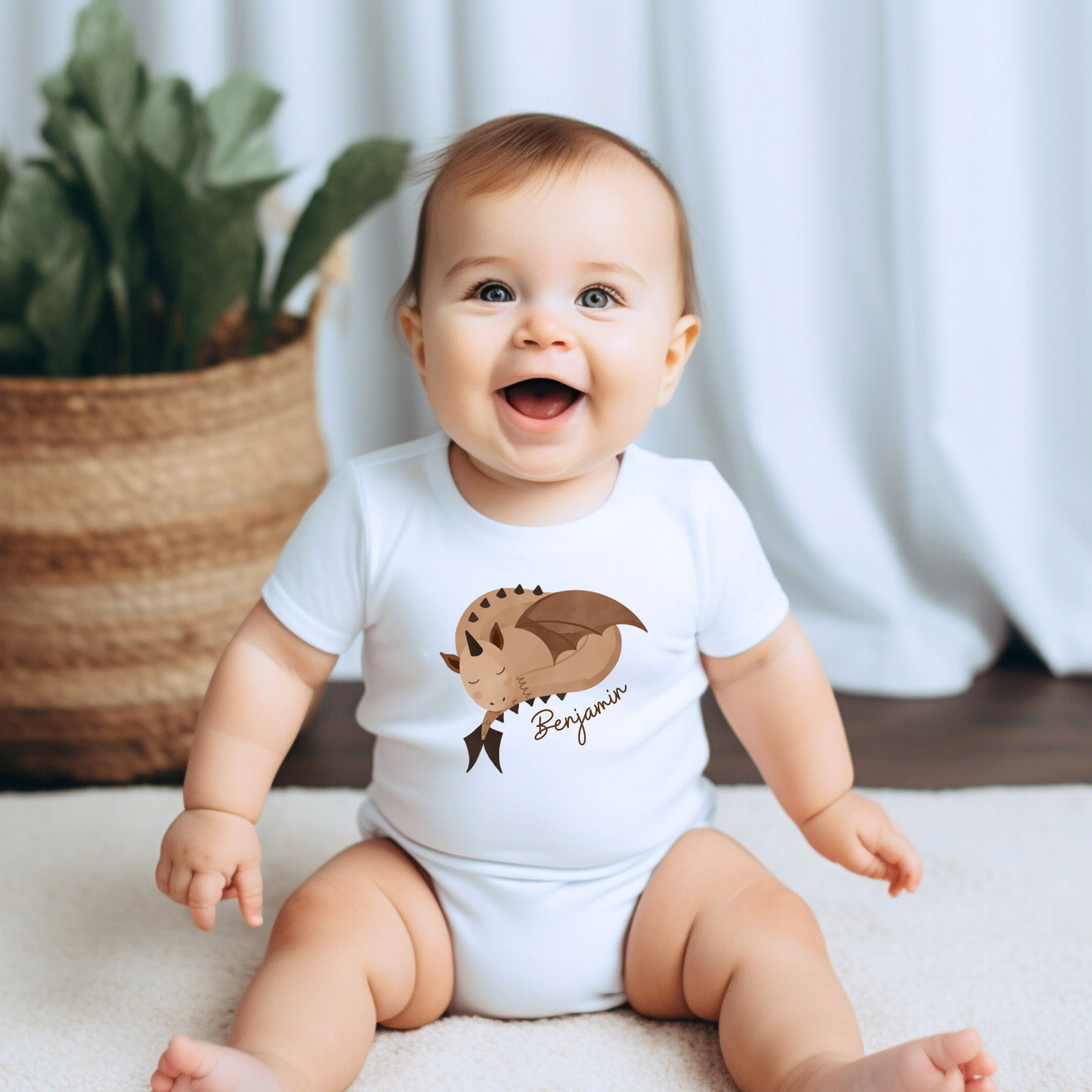 Sleepy Dragons: Baby Boy's Personalized Onesie