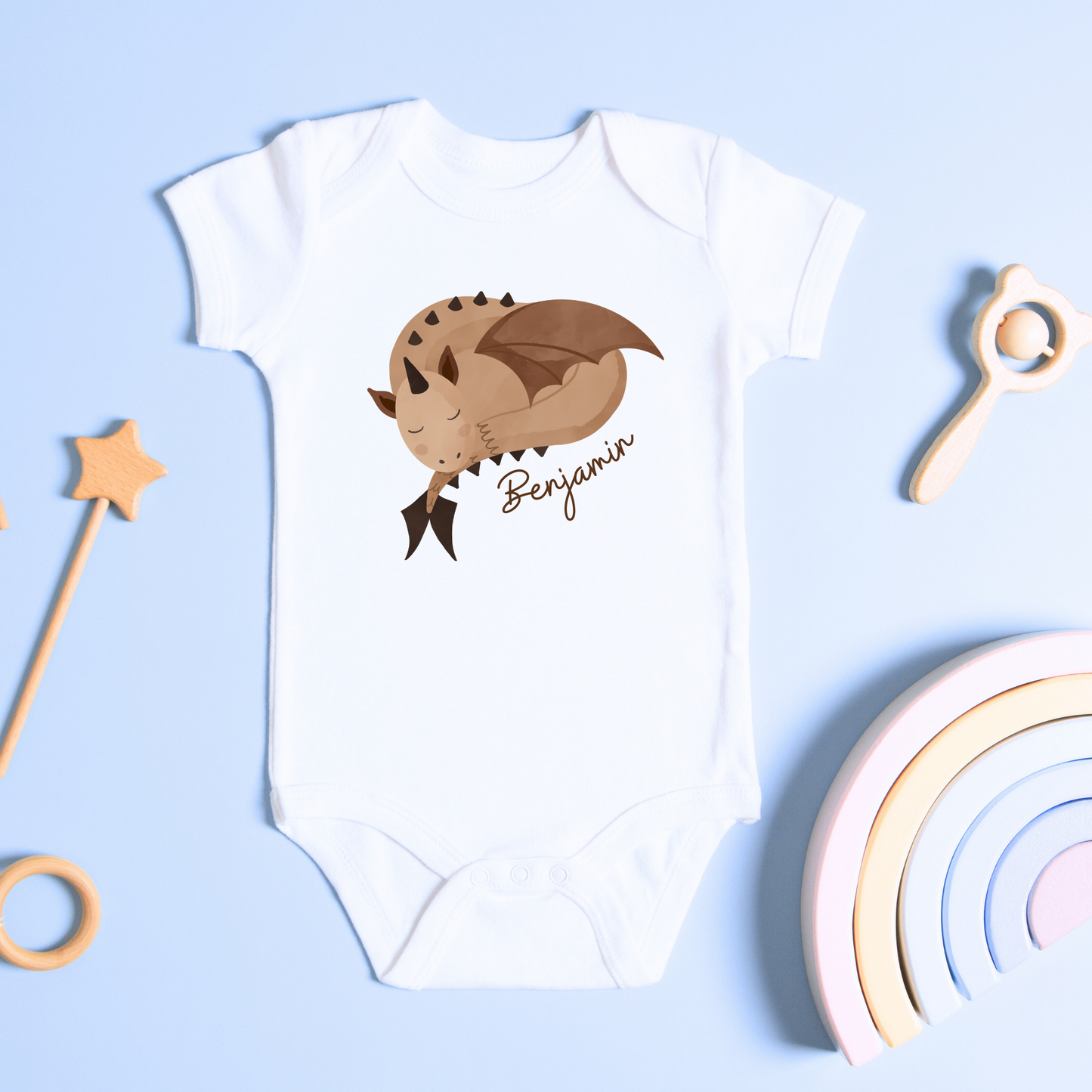 Sleepy Dragons: Baby Boy's Personalized Onesie