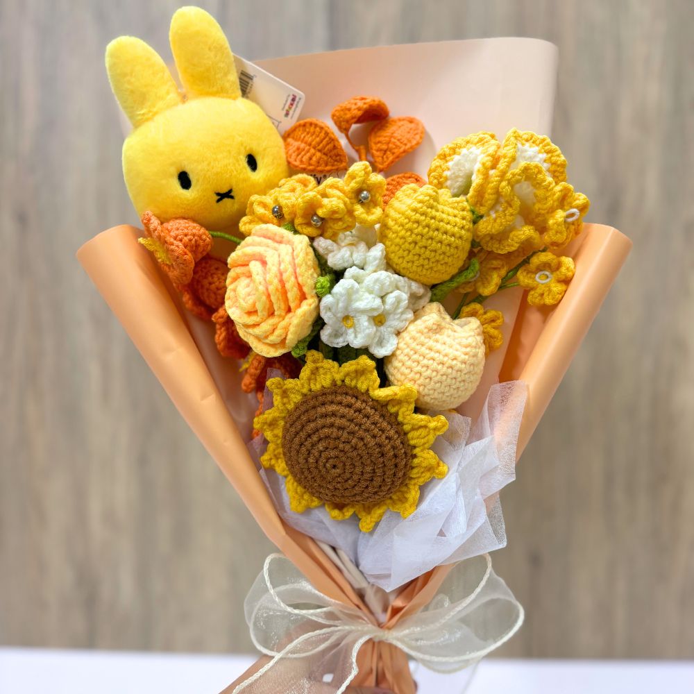 Sunshine and Miffy Crochet Sunflower Bouquet π»