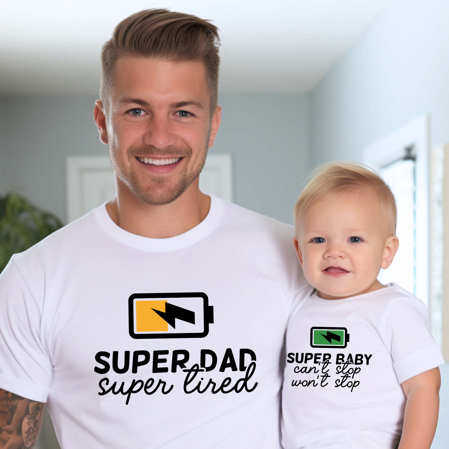 Super Dad & Super Baby - Daddy and Baby Matching Outfits
