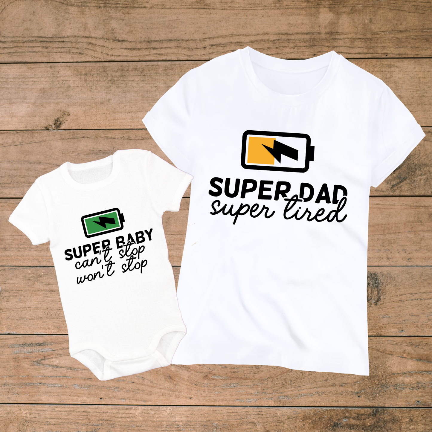 Super Dad & Super Baby - Daddy and Baby Matching Outfits