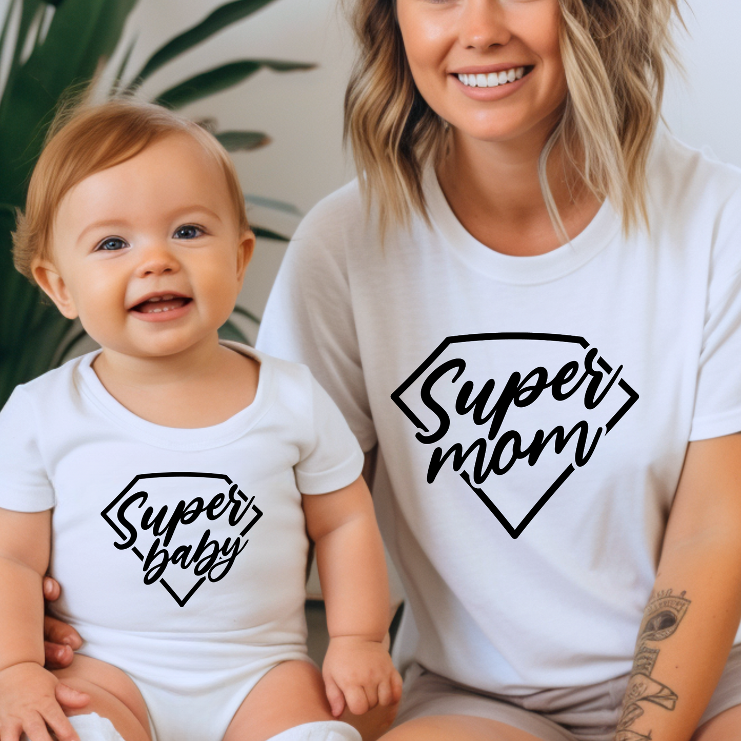Super Mom, Super Baby - Matching Outfit for Mom and Baby
