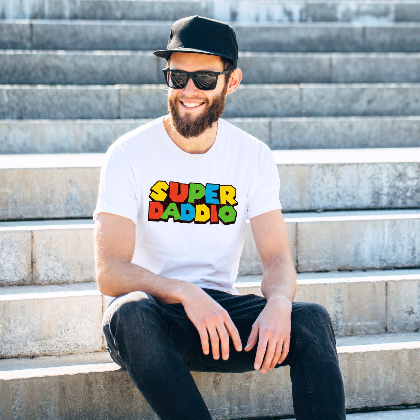 "Super Daddio" Bold & Colorful Father's Day T-Shirt
