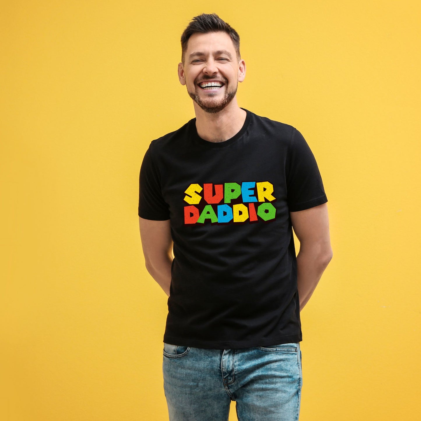 "Super Daddio" Bold & Colorful Father's Day T-Shirt