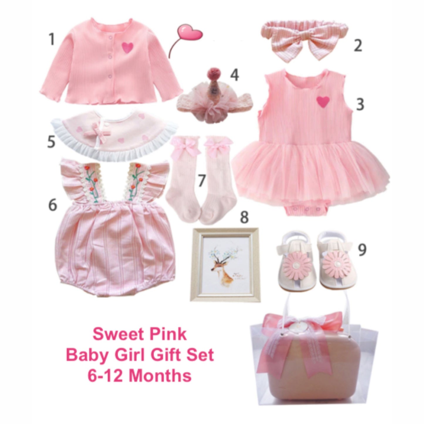 Sweet Pink Baby Girl Gift Set 6-12 Months