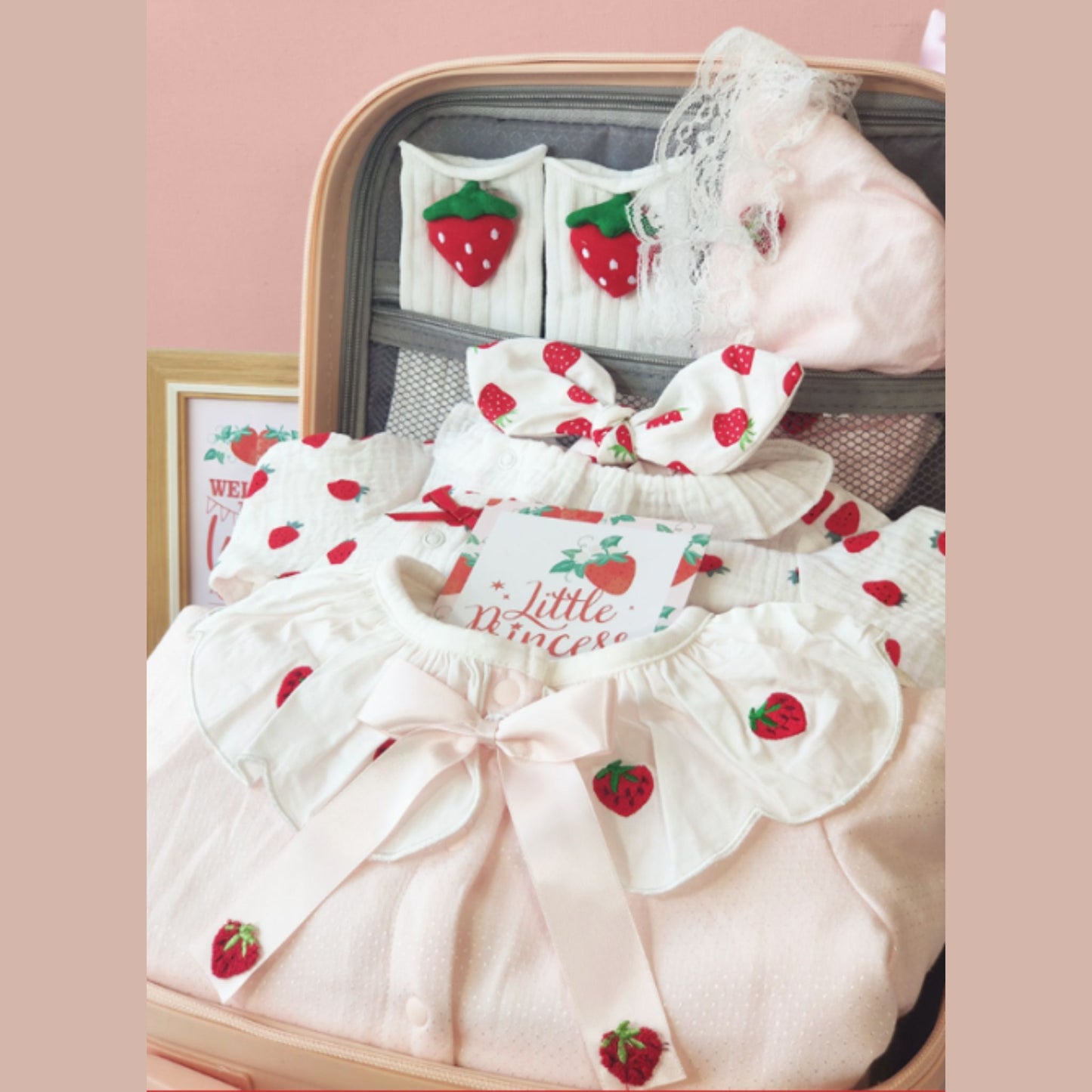 Sweet Strawberry Baby Girl Gift Set 0-3 Months