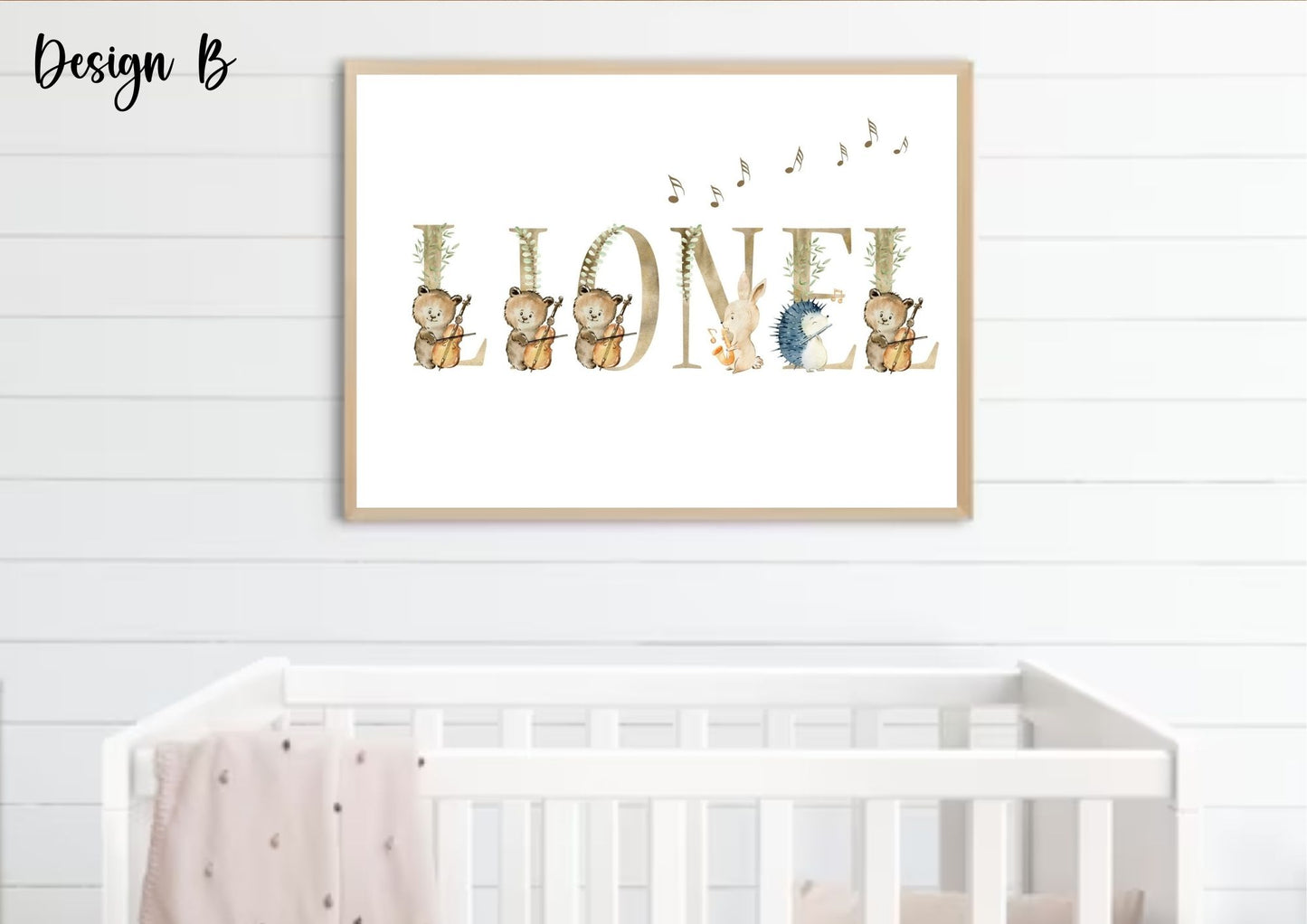 Woodlands Symphony Custom Name Nursery Poster