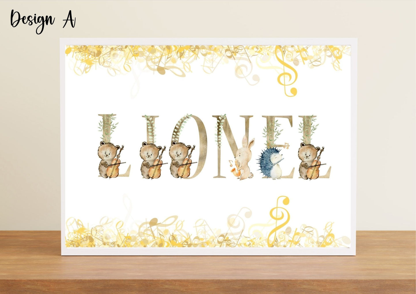 Woodlands Symphony Custom Name Nursery Poster