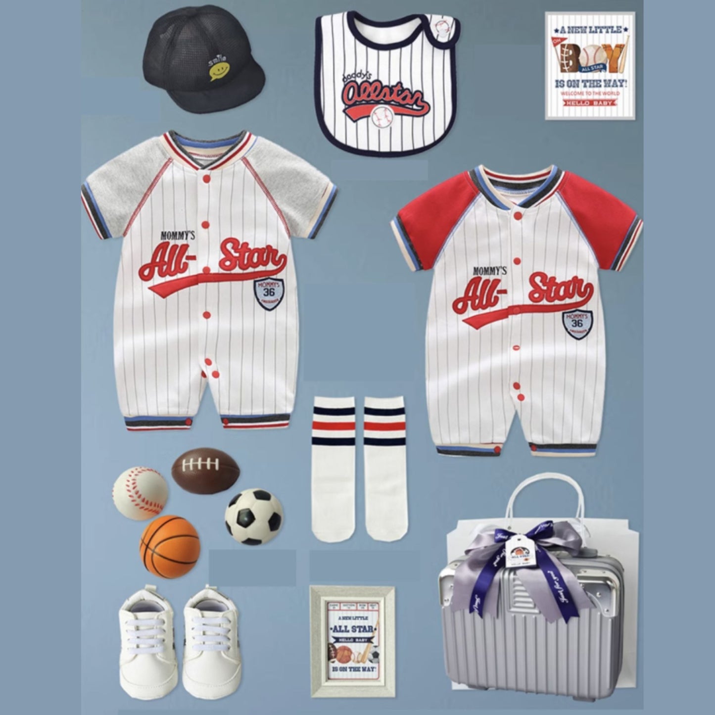 Mommy’s All Star Baseball Cute Baby Gift Set Luggage 6-12 Months