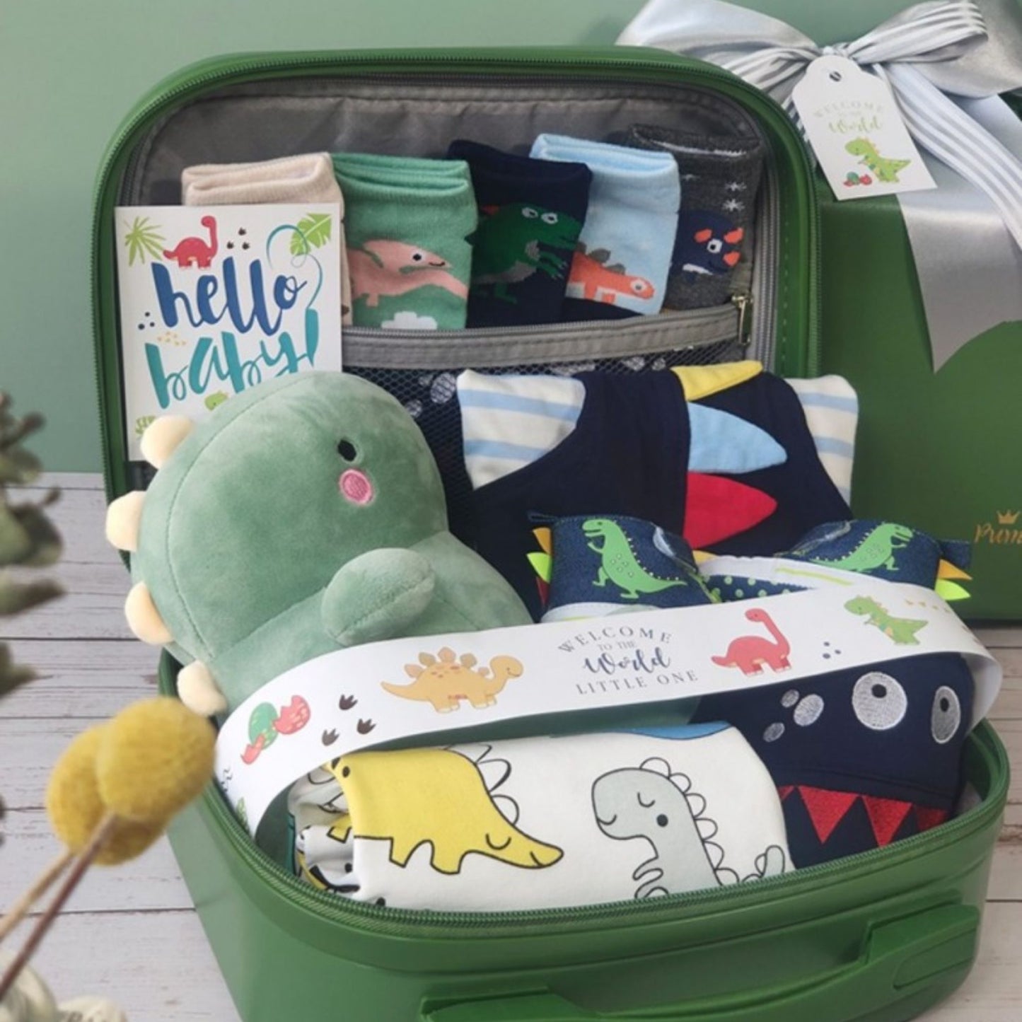 12 pc Little Dinosaur Baby Boy Birthday Gift Set Luggage 12-18 months