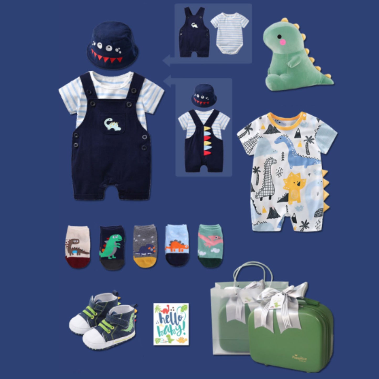 12 pc Little Dinosaur Baby Boy Birthday Gift Set Luggage 12-18 months