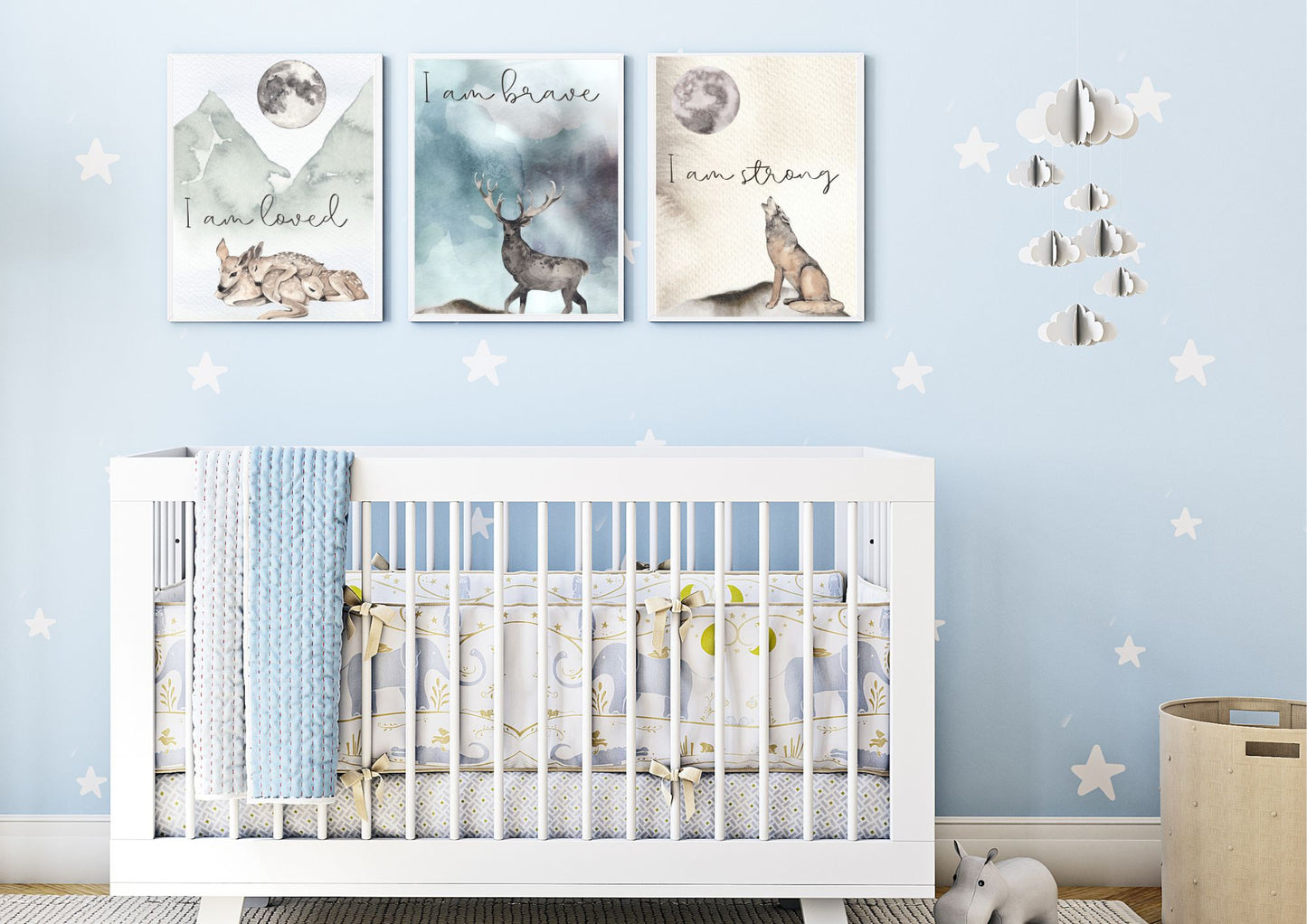 Set of 3 Woodlands Wisdom Kids Room Nursery Poster