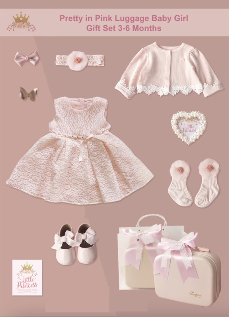 Pretty in Pink Luggage Baby Girl Gift Set 3-12 Months