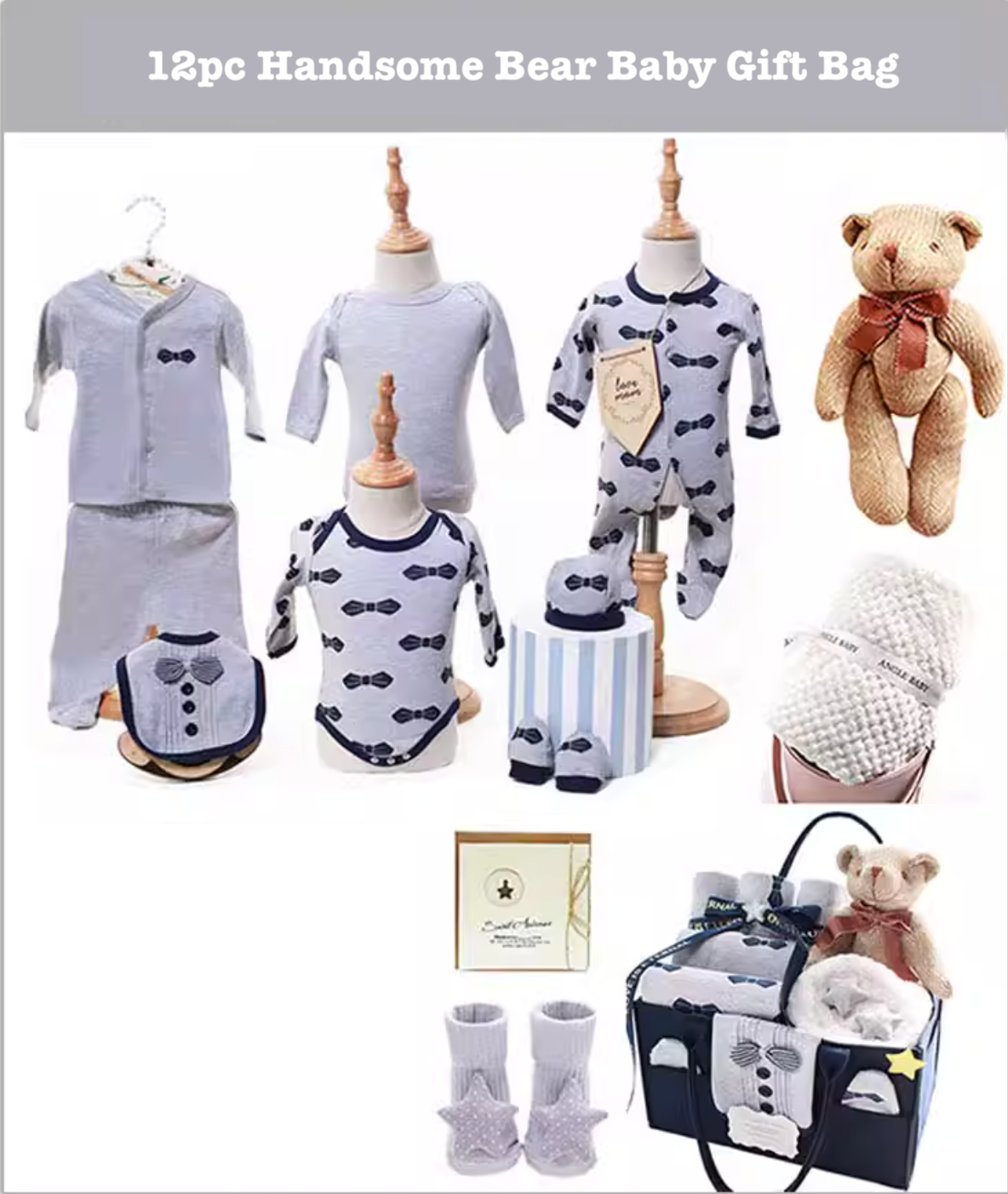 12pc Handsome Bear Gift Bag Hamper 6-9 months 🐻