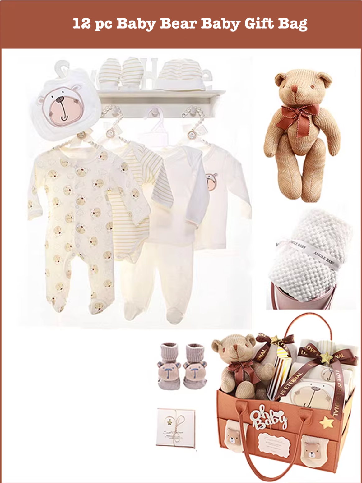 12pc Baby Bear Gift Bag Hamper 6-9 months 🐻