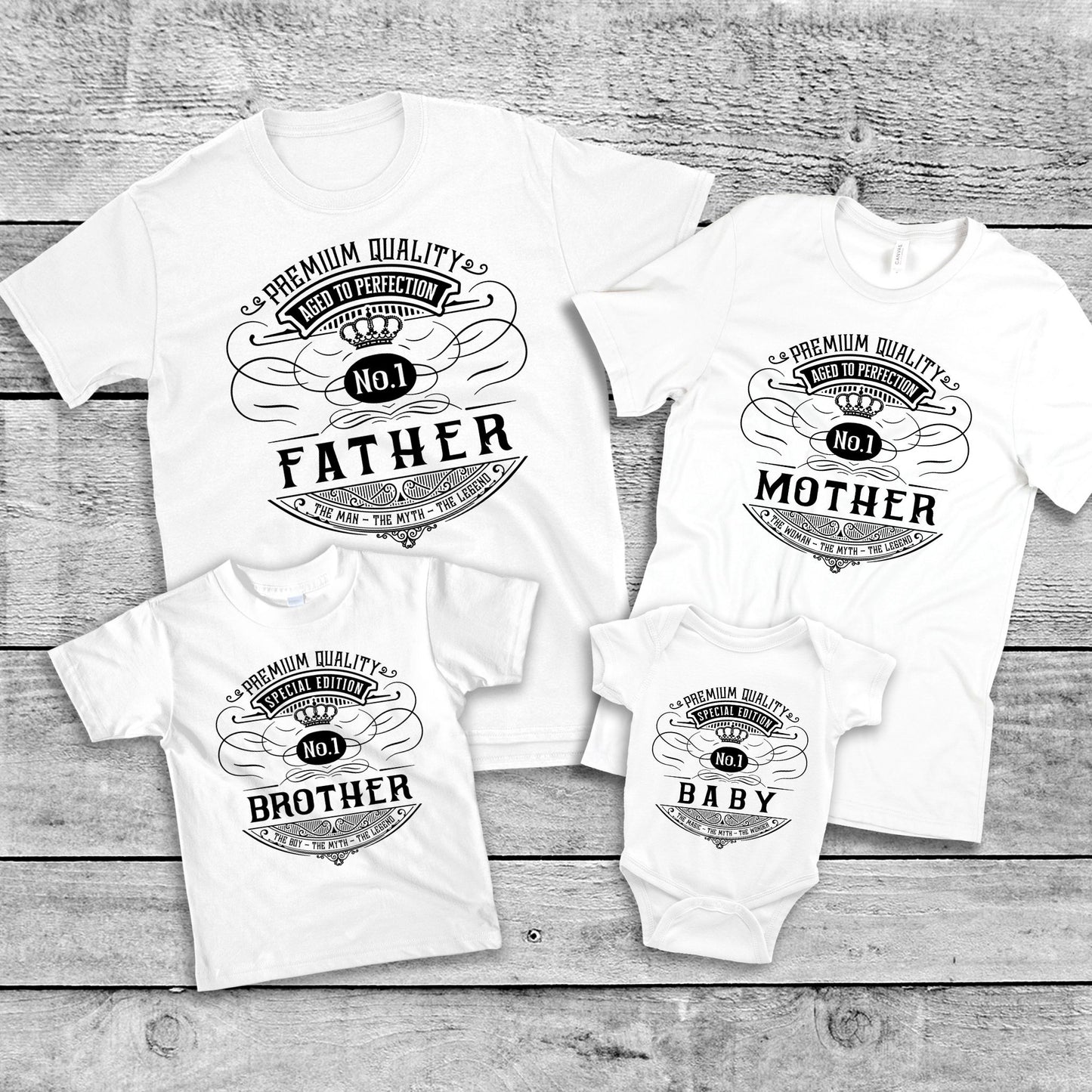 Aged to Perfection Family Matching T-Shirts & Baby Romper