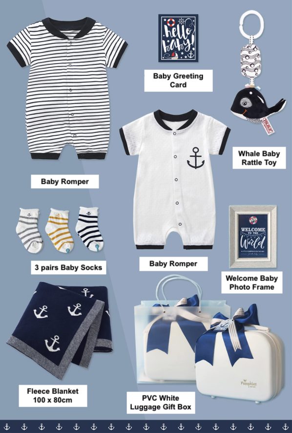 Ahoy Sailor Baby Boy Gift Luggage Set 0-3 months