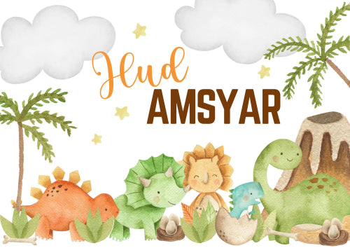 Custom Name Dinosaur Newborn Room Decor for Nursery