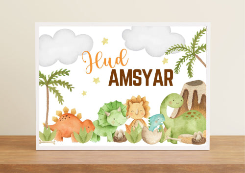 Custom Name Dinosaur Newborn Room Decor for Nursery