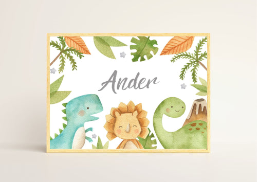 Roar-some Dinosaur Nursery Wall Decor with Custom Name