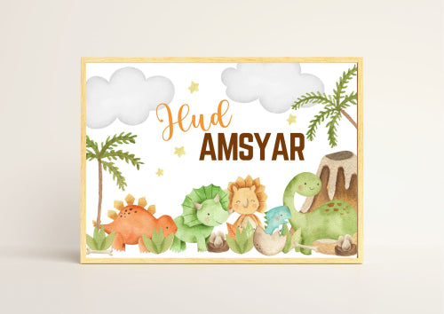 Custom Name Dinosaur Newborn Room Decor for Nursery