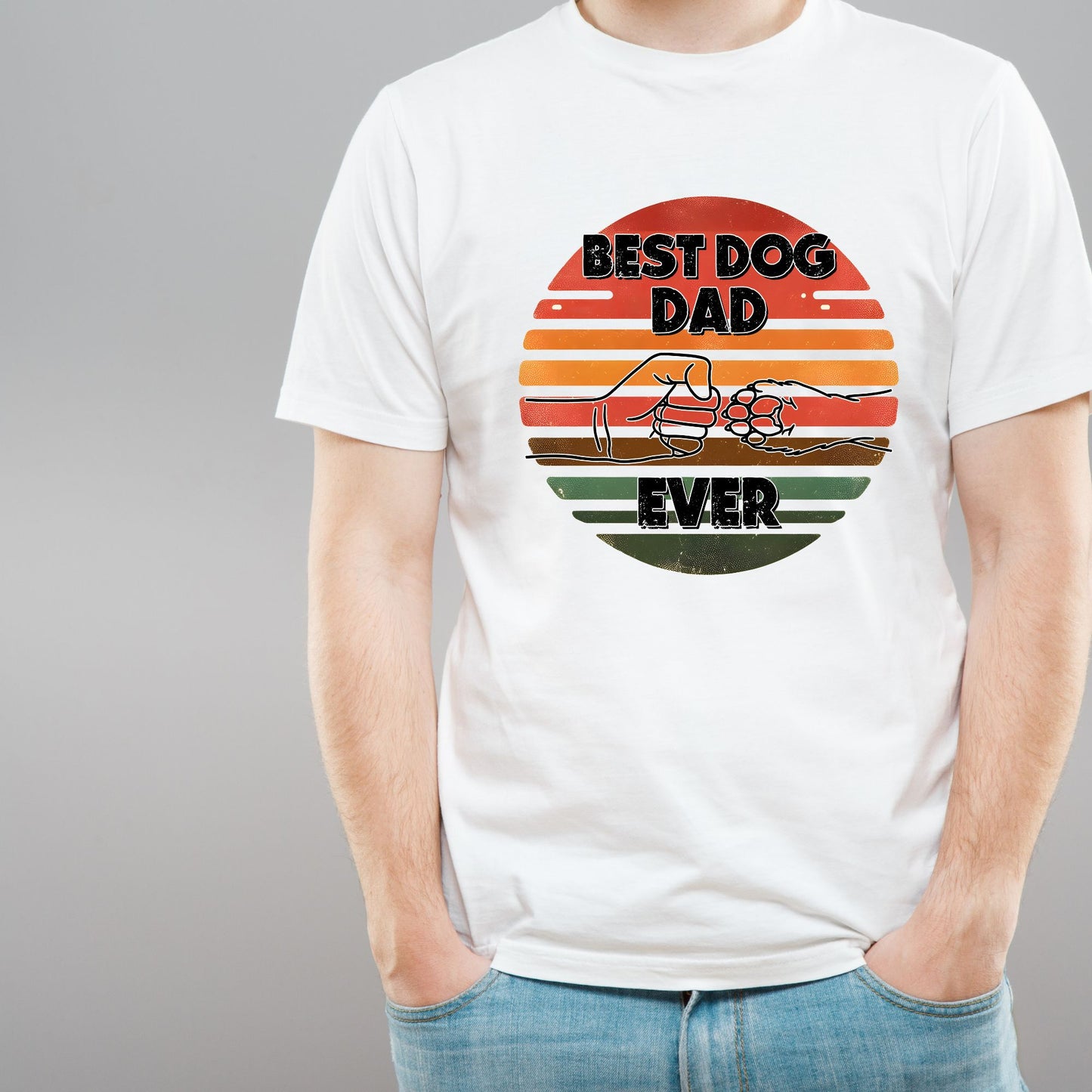 Best Dog Dad Ever (A) - Short Sleeved T-Shirts for Father's Day