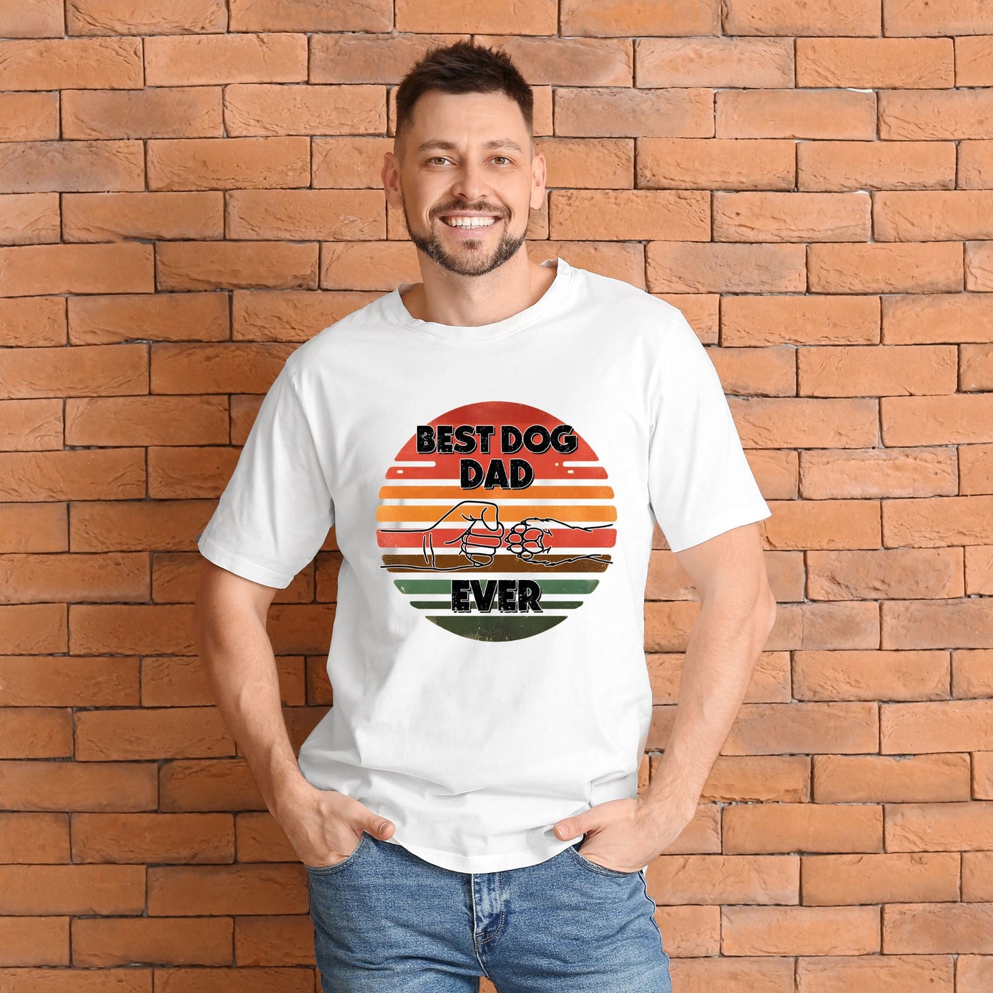Best Dog Dad Ever (A) - Short Sleeved T-Shirts for Father's Day