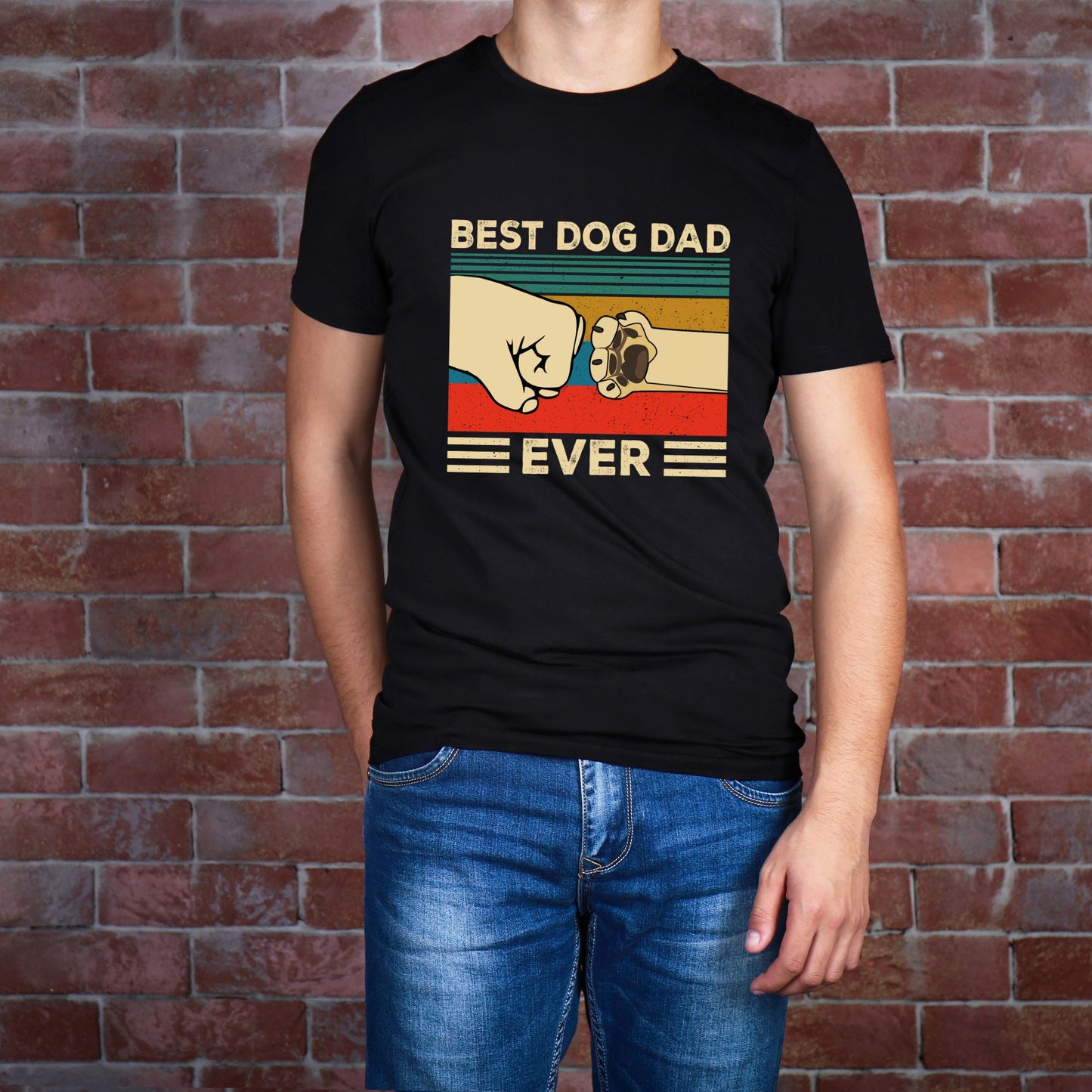 "Best Dog Dad Ever Fist Bump" - Dad Shirt