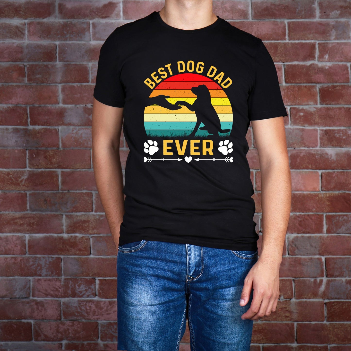 "Best Dog Dad" Dad Tee Shirts - Father's Day Gift