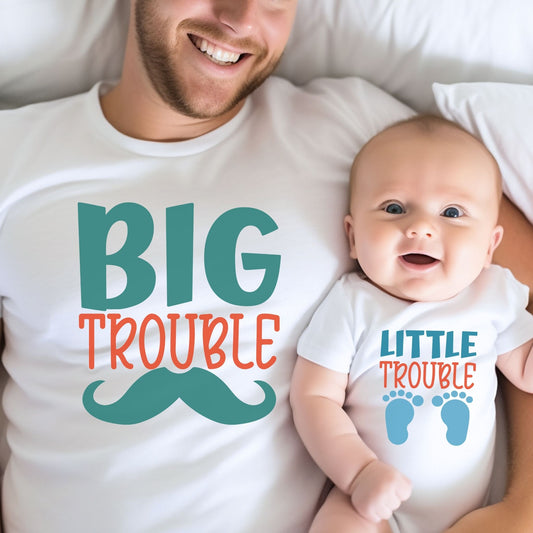 Double the Trouble, Double the Fun: Matching Dad and Baby Outfit
