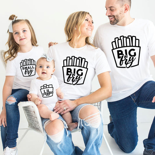 Big Fry, Small Fry & Nugget Family Matching Tees & Baby Romper