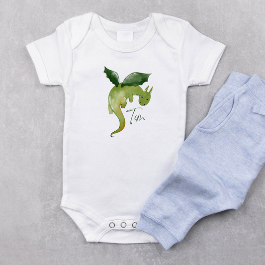 Breathe Fire in Style: Personalized Dragon Onesie for Your Baby Boy