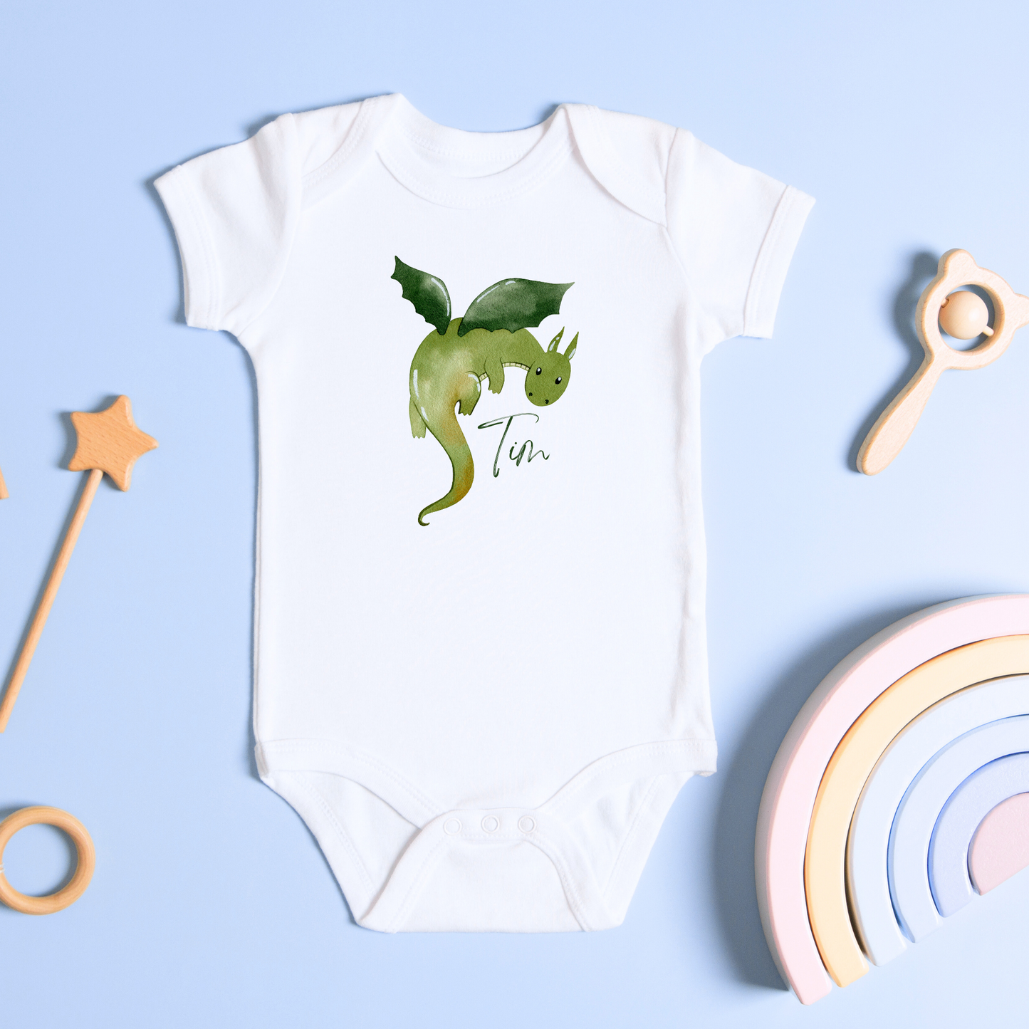 Breathe Fire in Style: Personalized Dragon Onesie for Your Baby Boy
