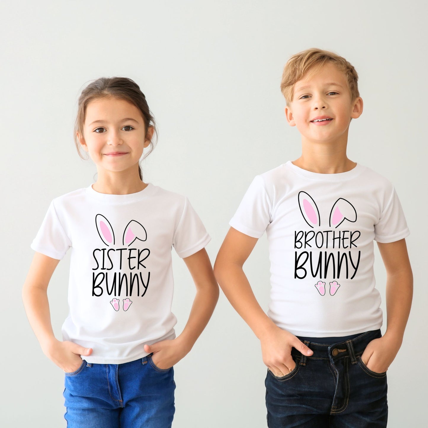 Bunny Family Matching Shirts & Baby Romper Set