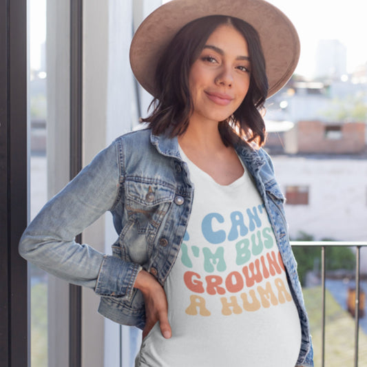 Busy Growing a Human - Mom T-Shirt