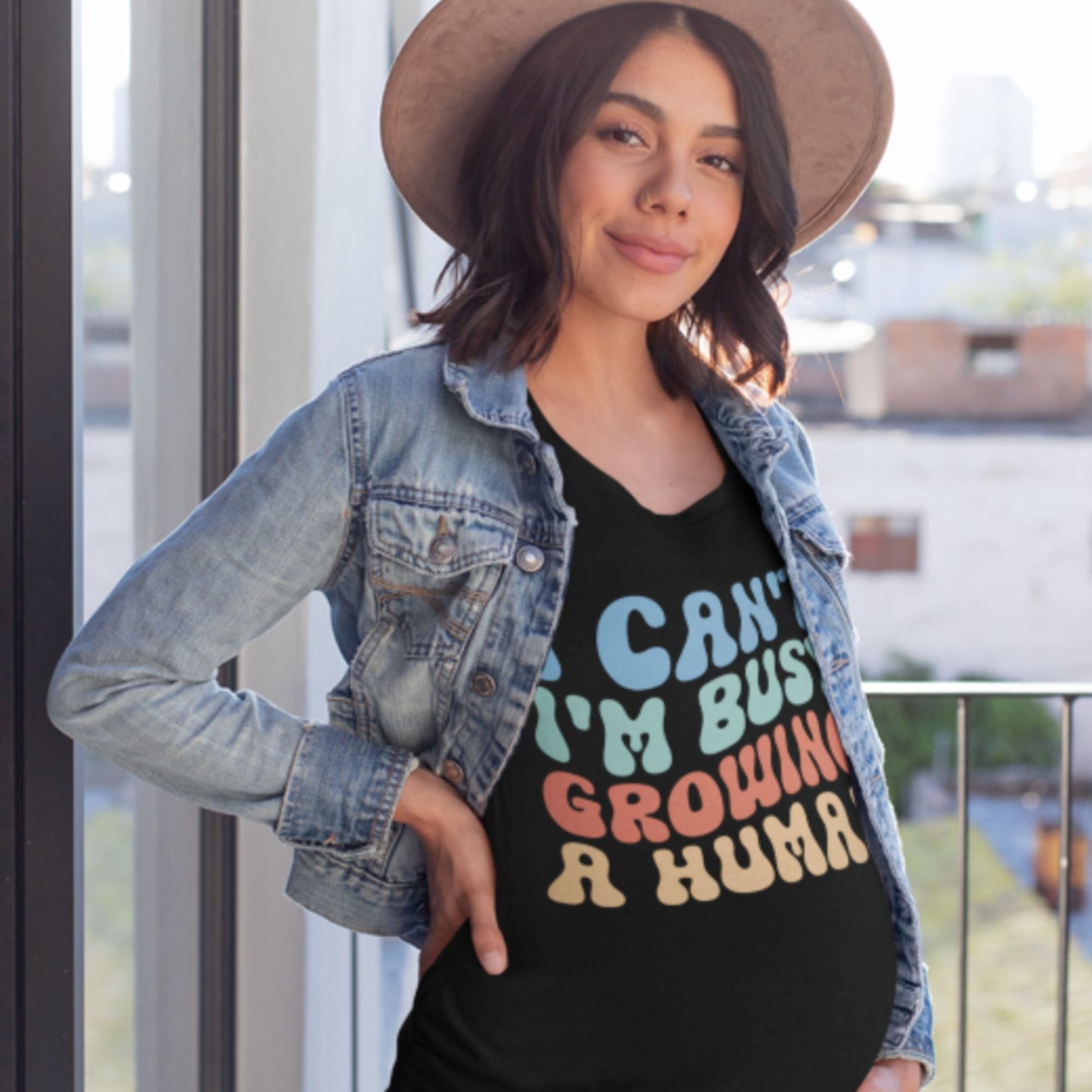 Busy Growing a Human - Mom T-Shirt