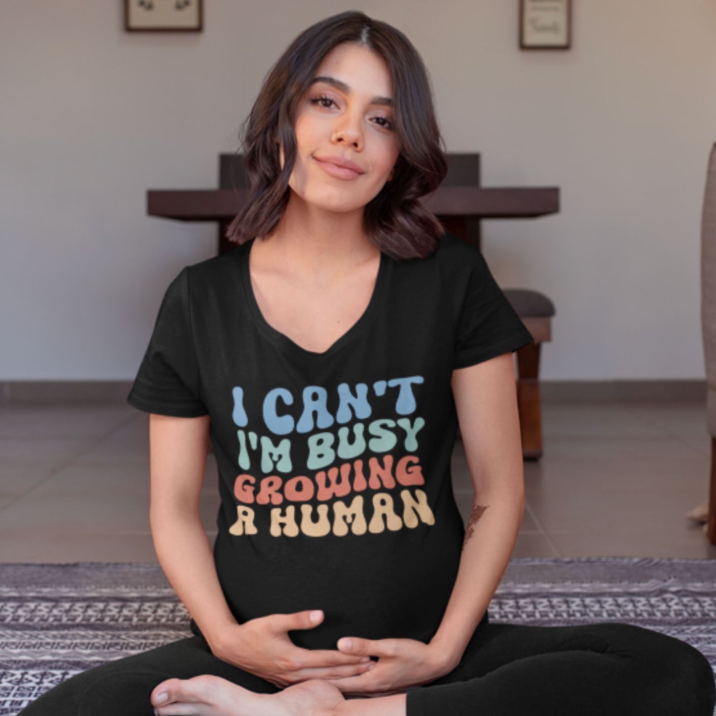 Busy Growing a Human - Mom T-Shirt
