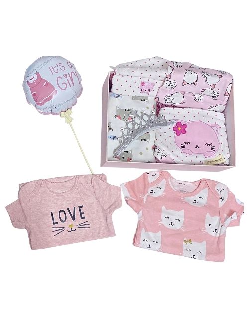 Customized Cutie Kitten Baby Gift Set 6-12 Months