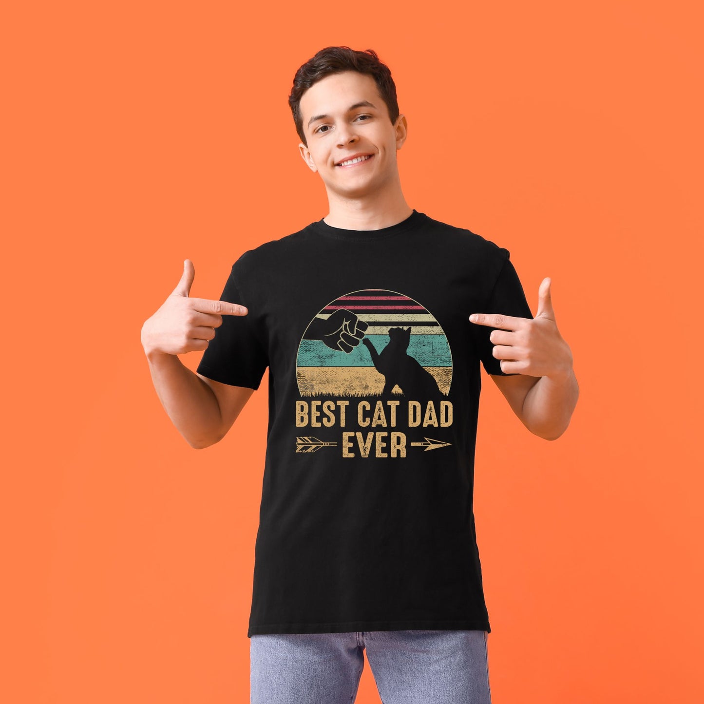 "Cat Dad Ever" T-Shirt for Vintage Father's Day Gift