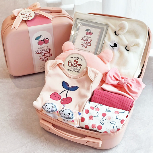 10 Pc Cherry on Top Baby Gift Luggage Set - Best Baby Gift Singapore (3-6 Months) 🍒