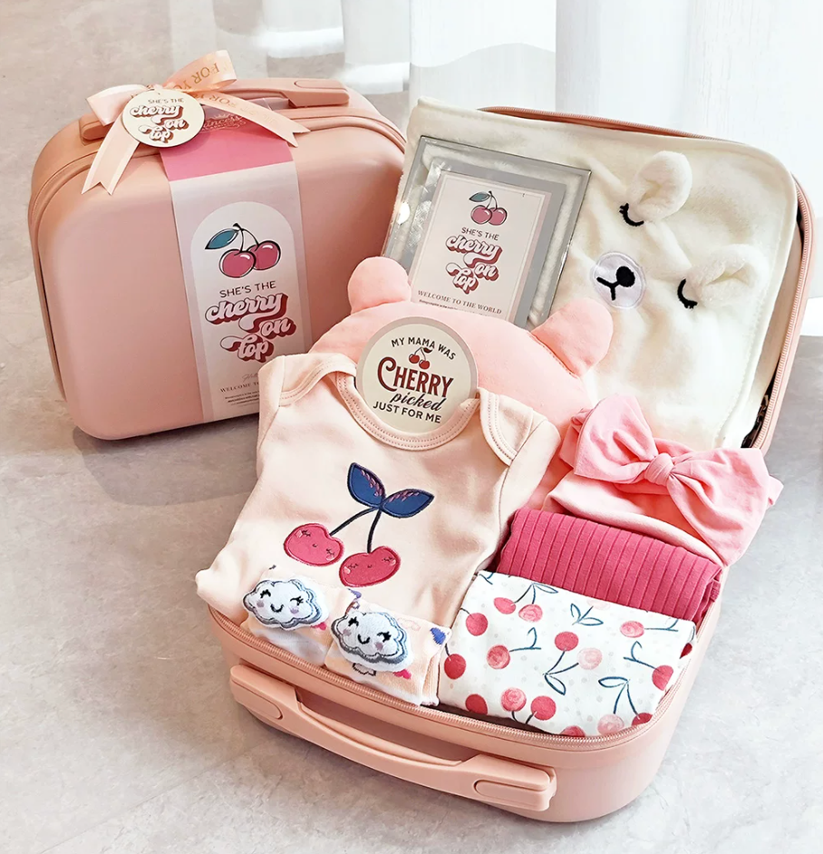 10 Pc Cherry on Top Baby Gift Luggage Set - Best Baby Gift Singapore (3-6 Months)