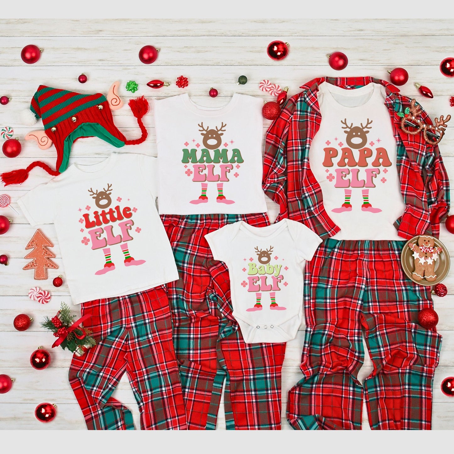 Elf Family Matching Christmas Family Tee Shirts