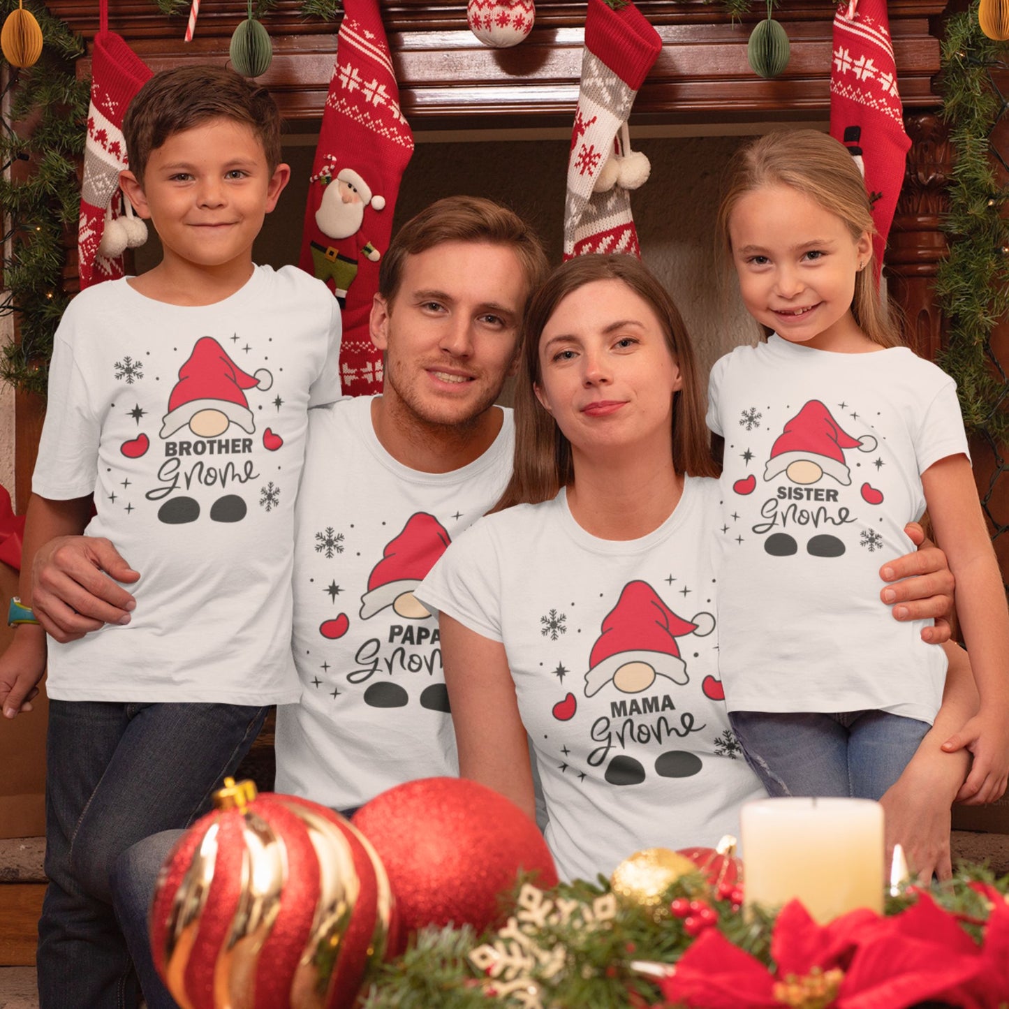 Gnome Family Matching Christmas Family Tee Shirts