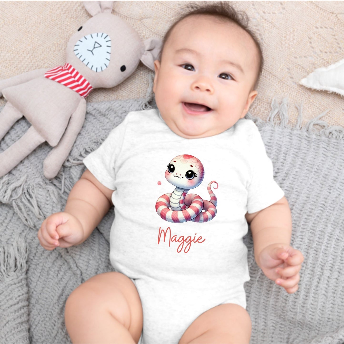 Crawling Cutie: Personalized Snake Baby Romper