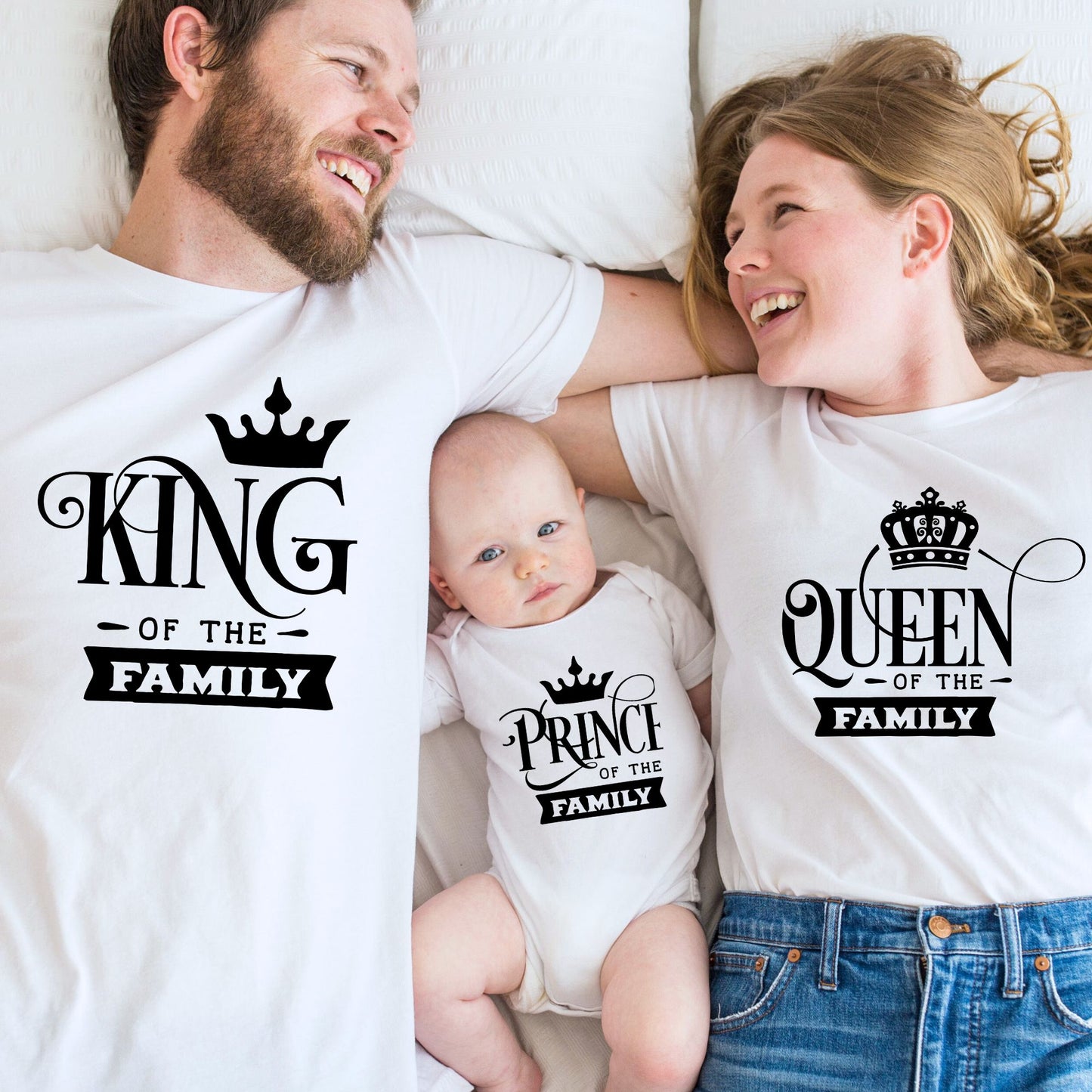 King, Queen, and Crowned Heirs: Matching Family Shirts