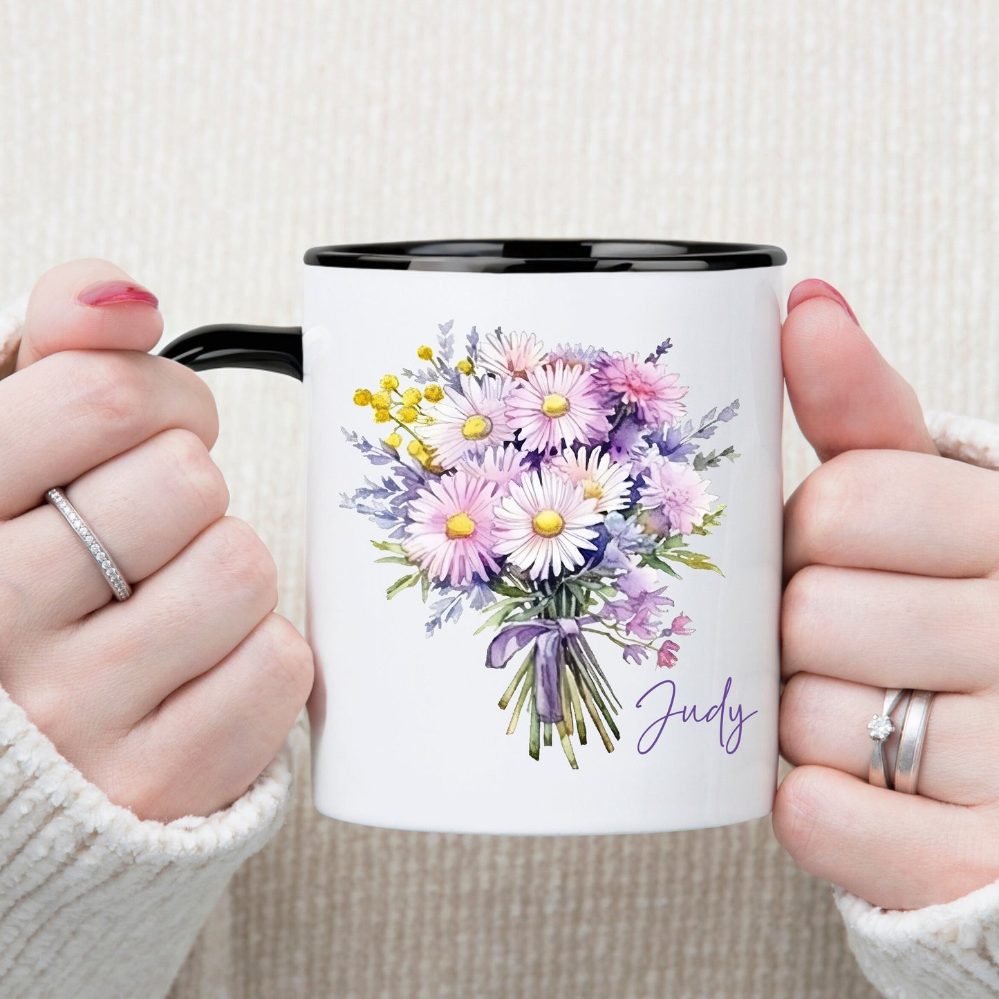 Customized Birth Flower Mug - Gift for Grandma or Mom