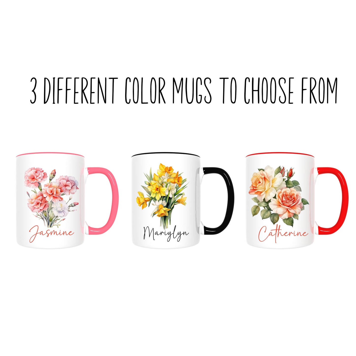 Customized Birth Flower Mug - Gift for Grandma or Mom