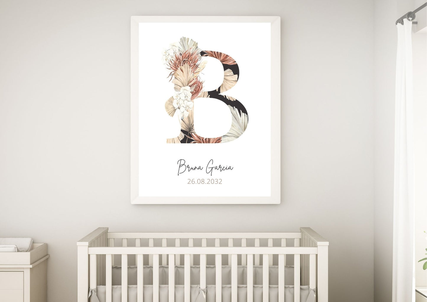 Personalized Baby Name Floral Letter Nursery Poster