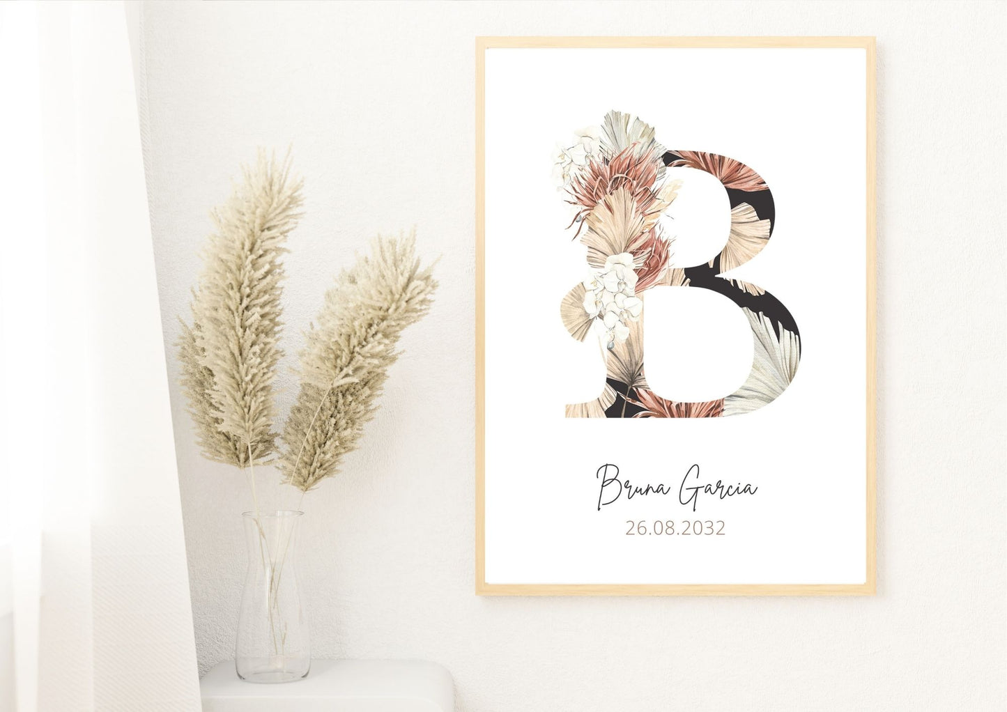 Personalized Baby Name Floral Letter Nursery Poster