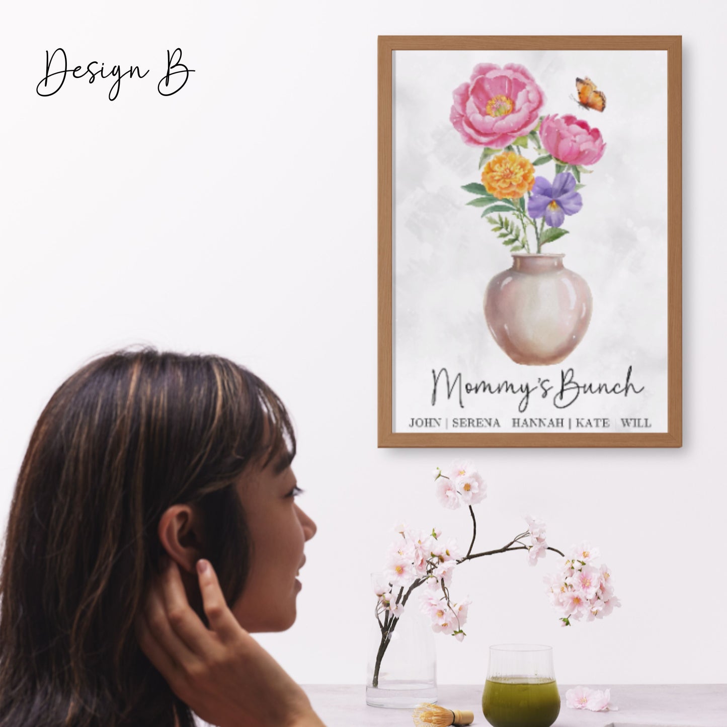 A3 Customised Birth Flower Poster - Mother's Day Gift for Mom